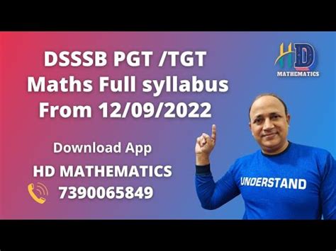 Dsssb Pgt Tgt Maths Full Syllabus Complete Course Dsssb Pgt Tgt