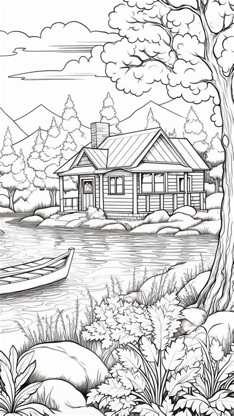 50 Fall Coloring Pages For Adults Free Printables Autumn Lake House