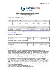 BUSI 3480U Course Outline Winter 2020 1 Pdf BUSI 3480U Winter 2020