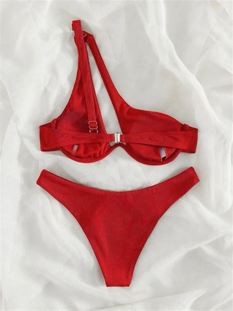 One Shoulder Bikini Set On Carousell