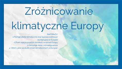 Zróżnicowanie klimatyczne Europy