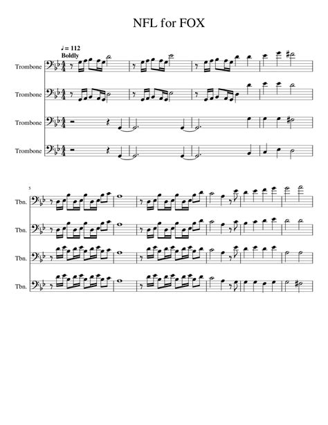 NFL Theme for FOX Sheet music for Trombone | Download free in PDF or ...