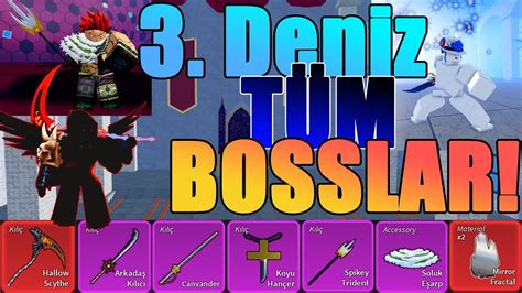 3 DENİZ TÜM BOSS VE DROPLAR ROBLOX BLOX FRUİTS YouTube