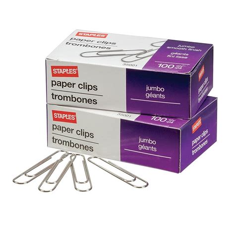 Staples Jumbo Paper Clips Non Skid Finish 500 Pack Staplesca