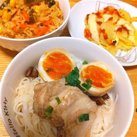 アルモンデ夕飯〜鶏チャーシューと味付け卵乗っけ中華風そうめん／チャーシュー ／ 夏バテに負けない料理グランプリ2023【ヤマサ醤油株式会社】