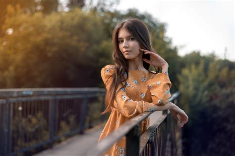 1920x1280 Long Hair Brown Eyes Brunette Woman Depth Of Field