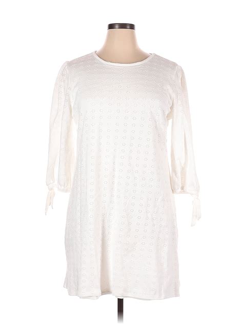 Cece Solid White Casual Dress Size Xl 73 Off Thredup