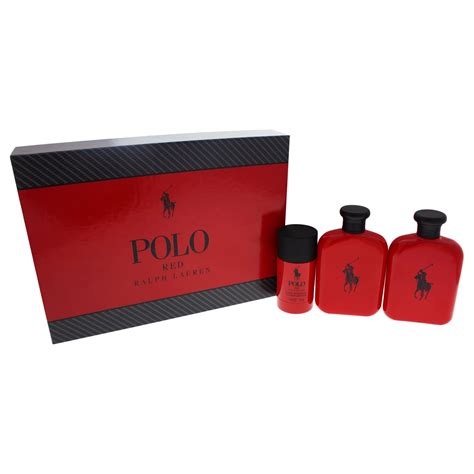 Ralph Lauren Polo Red Cologne T Set For Men 3 Pieces