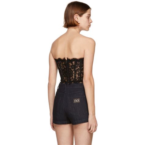 Dolce And Gabbana Black Lace Bustier Dolce And Gabbana