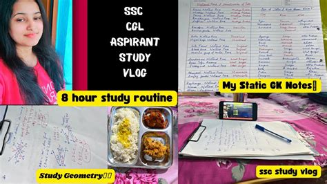 Ssc Study Vlog Ssc Cgl Aspirants Life Hour Study Plan Study