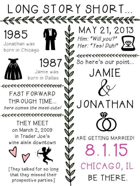 Love Story Infographic Wedding Invitations | Wedding infographic ...