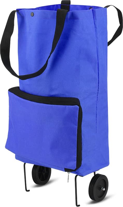 Shopping Trolley Foldable Shopping Bag With Wheels Oxford Fabric