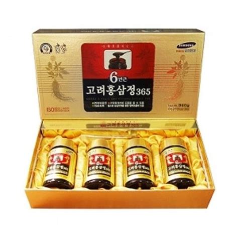 Korean 6 Years Red Ginseng Extract 365 Saponin Panax 240g X 4 Bottles