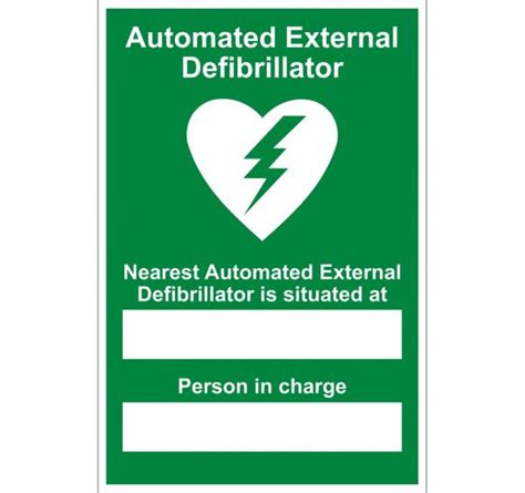 Aed Defibrillator Sign Nearest Location Rigid Plastic 20cm X 30cm A4 Size Cornish First