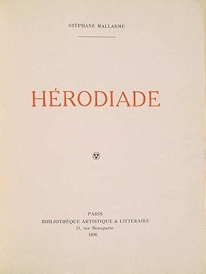 HÉRODIADE by MALLARMÉ Stéphane 1896 Signed by Author s