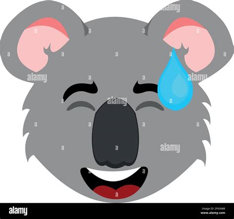 Vector Emoticon Illustration Des Gesichts Eines Cartoon Koala Mit Einem