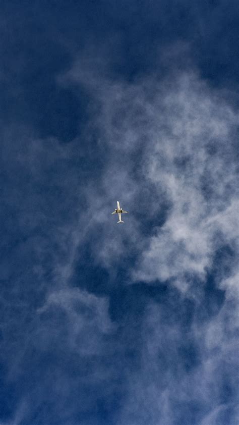 Download Wallpaper 1080x1920 Airplane Sky Flight Clouds Bottom View Samsung Galaxy S4 S5