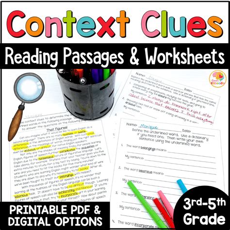 Context Clues 5th Grade Ela Worksheets And Answer Key Worksheets