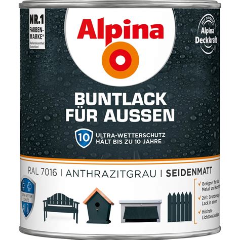 Alpina Buntlack F R Aussen Anthrazit Seidenmatt Ml Kaufen Bei Obi