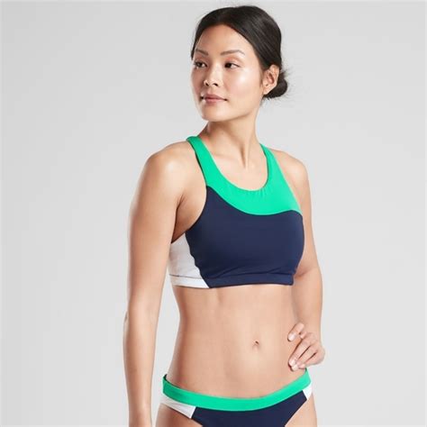 Athleta Swim Athleta Freestyle Colorblock High Neck Bikini Top