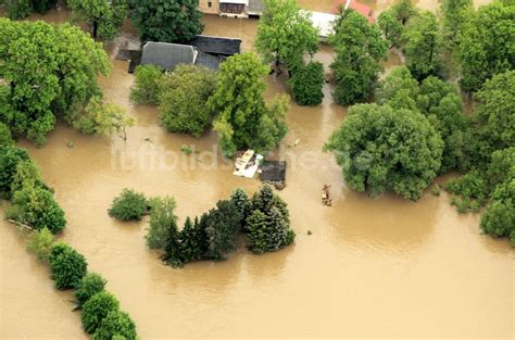 Luftaufnahme Berga Hochwasser Flut Katastrophe Mit Überflutung Der