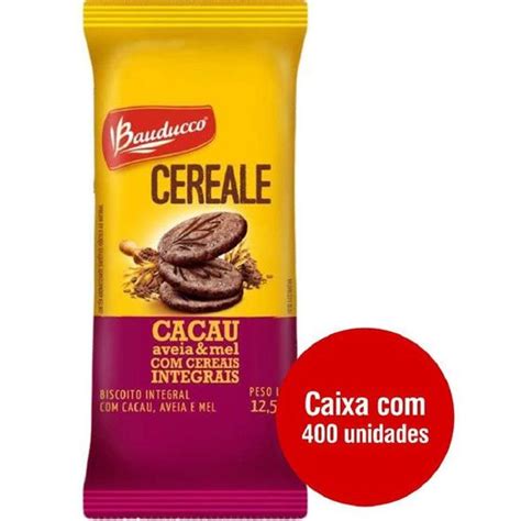 Biscoito Cereale Cacau Aveia E Mel 12 5g CX 400 Bauducco Biscoito