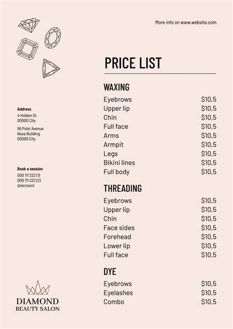 Free Beauty Salon Price List Templates Wepik