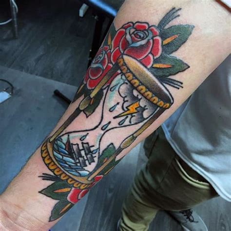 Neo Traditional Hourglass Tattoo