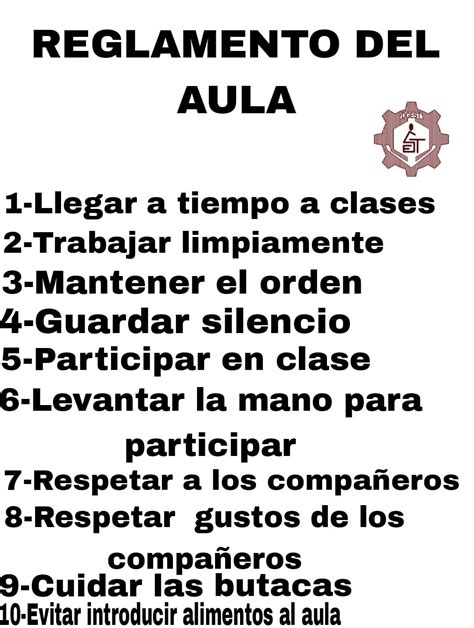 Reglamento Del Aula Reglas De Clase Reglamento De Clases Reglas De