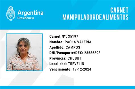 Carnet Manipulador De Alimentos