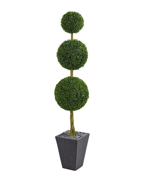 Buy Nearly Natural 6ft Boxwood Triple Ball Topiary Artificial Tree Nocolor At 8 Off