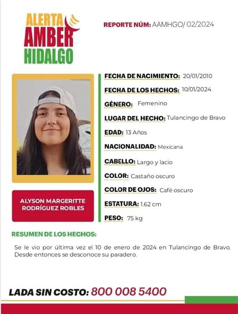 Activan Alerta Amber En Hidalgo Por Desaparici N De La Menor Alyson