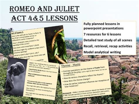 Romeo Juliet Act 4 5 Lessons Scheme Teaching Resources