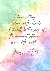 Rainbow Bible Verse Genesis 913 Template Postermywall