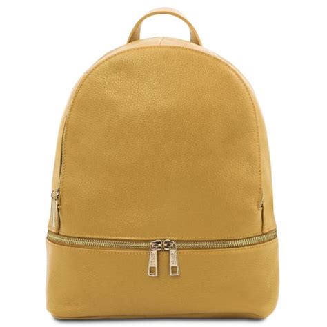 TL Bag Zaino In Pelle Morbida Giallo Pastello TL142280