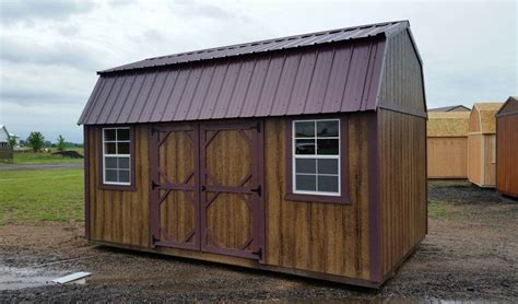 Grandview Buildings 10x16 Side Lofted Barn Burgandy Metal Roof With Matching Trim Lp Smartside