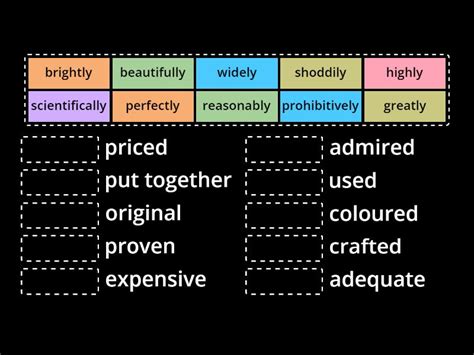 C2 3 ADVERB ADJECTIVE COLLOCATIONS Match Up