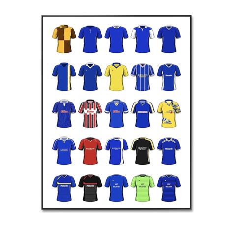 Cardiff City Football Shirts Poster Cardiff Football Poster Retro Kit