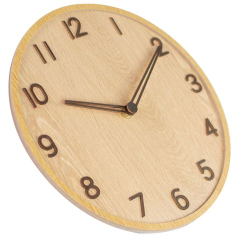 Wood Grain Wall Clock Decor Silent Large Decorative Outdoor Clocks For