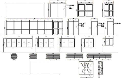 Glassdoor Blocks 2d View Elevation And Section Dwg File