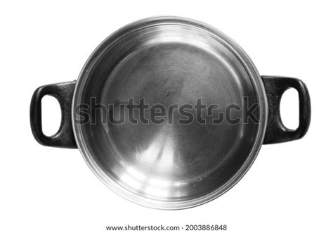 Empty Stainless Old Cooking Pot Isolated Stock Photo