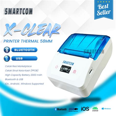 Jual SMARTCOM Mini Printer Thermal Bluetooth X Clear 58mm Printer Struk