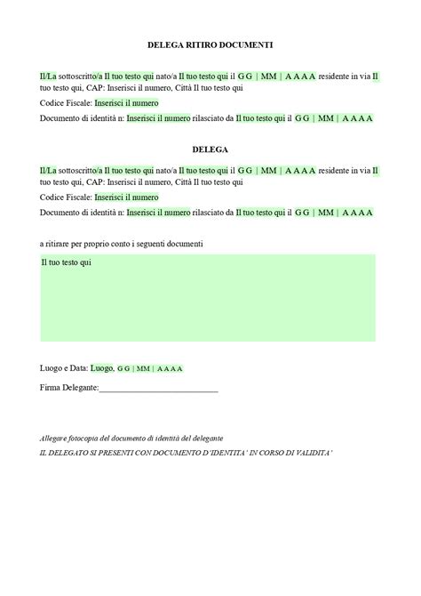 Modello Delega Per Ritiro Documenti Onlyoffice