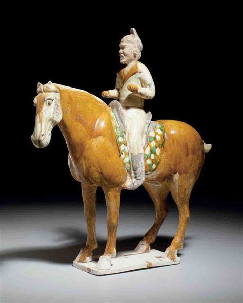 A Sancai Glazed Pottery Figure Of An Equestrian