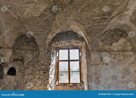 Abandoned Medieval Castle Saint Miklosh Interior, Chinadievo, Western ...