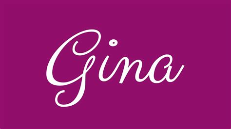 Learn How To Sign The Name Gina Stylishly In Cursive Writing YouTube