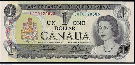 1 Dollar 1973 - signatures Crow / Bouey, 1969-1975 Issue - Canada ...