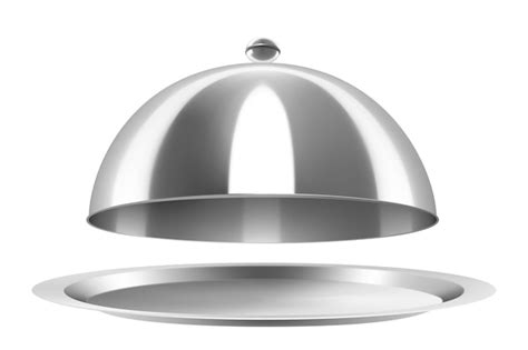 Cloche Alimentaire En M Tal Isol E Sur Fond Blanc Cloche Ouverte En