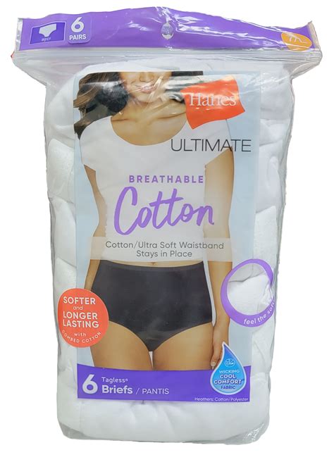 Hanes Women Cotton Briefs 6 Ct 7l —