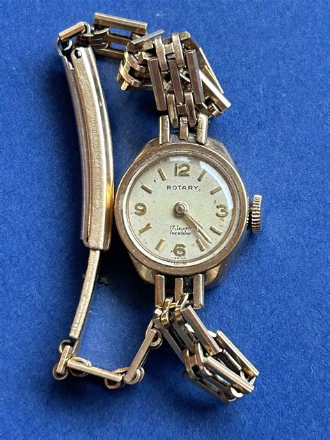 Vintage Swiss 9 K Gold Rotary Ladies Watch 17 Jewel Incabloc Fully